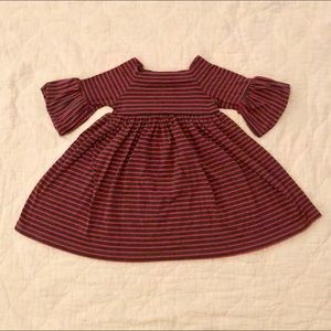 Dark gray and pink striped dress